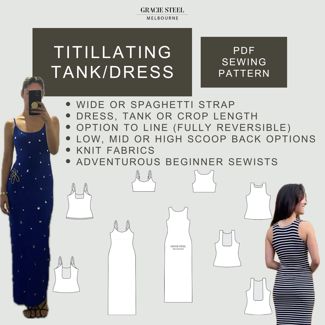 Titillating Tank/Dress PDF Sewing Pattern Gracie Steel Titillating Tank/Dress PDF Sewing Pattern Gracie Steel
