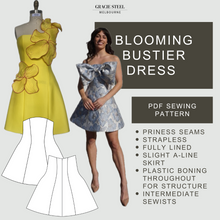 Load image into Gallery viewer, GS Blooming Bustier Dress PDF Sewing Pattern
