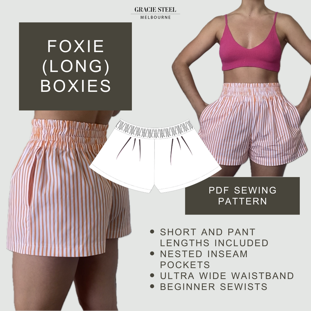 Foxie (Long) Boxies PDF Sewing Pattern