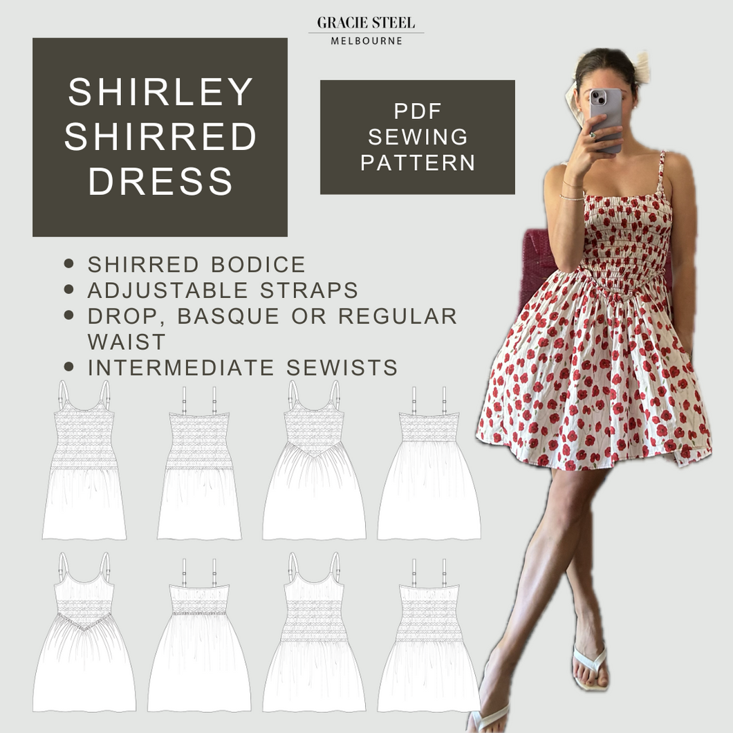 Shirley Shirred Dress PDF Sewing Pattern